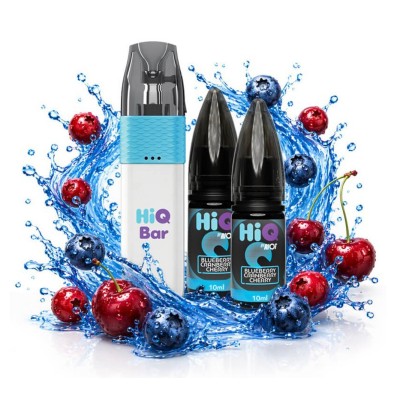 24K Puffs HiQ Bar Blueberry Cranberry Cherry Refillable Disposable & 2x10ml 20mg