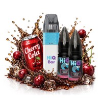 24K Puffs HiQ Bar Cherry Cola Refillable Disposable & 2x10ml 20mg